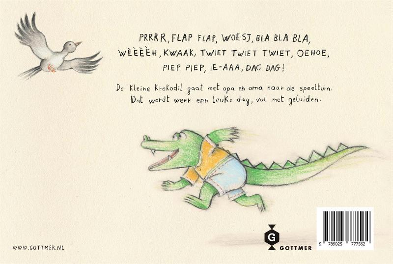 Achterkant van Wat zegt de kleine krokodil in de speeltuin?