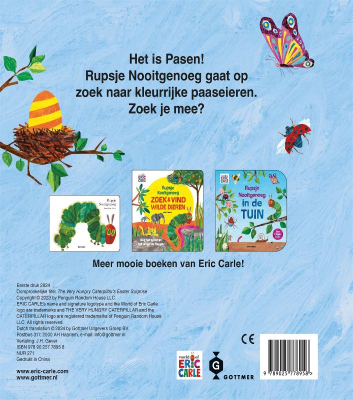 Achterkant van Vrolijk Pasen met Rupsje Nooitgenoeg