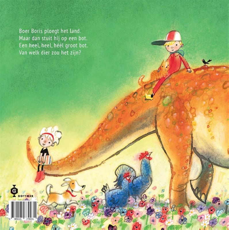 Achterkant van Boer Boris en de dino