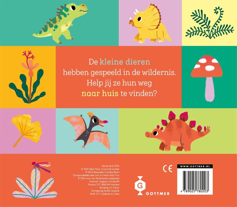 Achterkant van Kom je thuis, kleine dino?