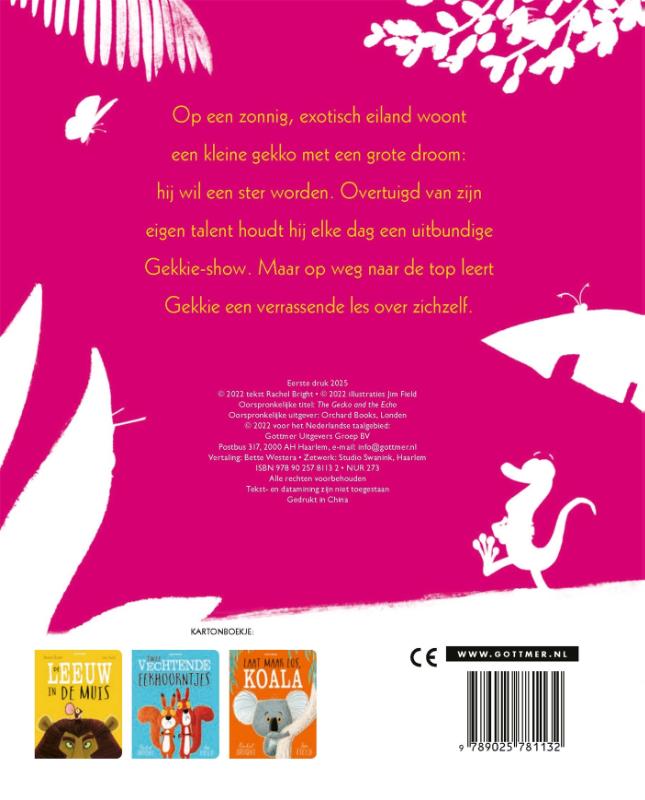 Achterkant van Gekkie de gekko