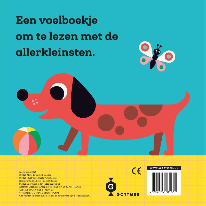 Achterkant van Dit kleine hondje