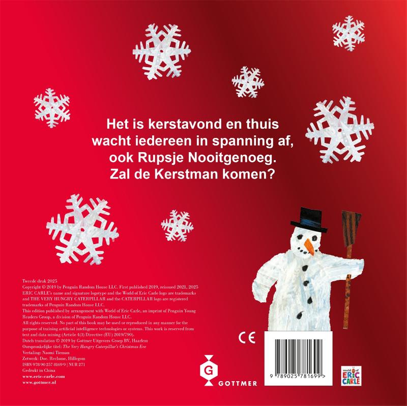 Achterkant van Kerstmis met Rupsje Nooitgenoeg