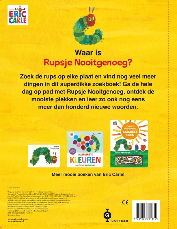 Achterkant van Het grote zoekboek van Rupsje Nooitgenoeg