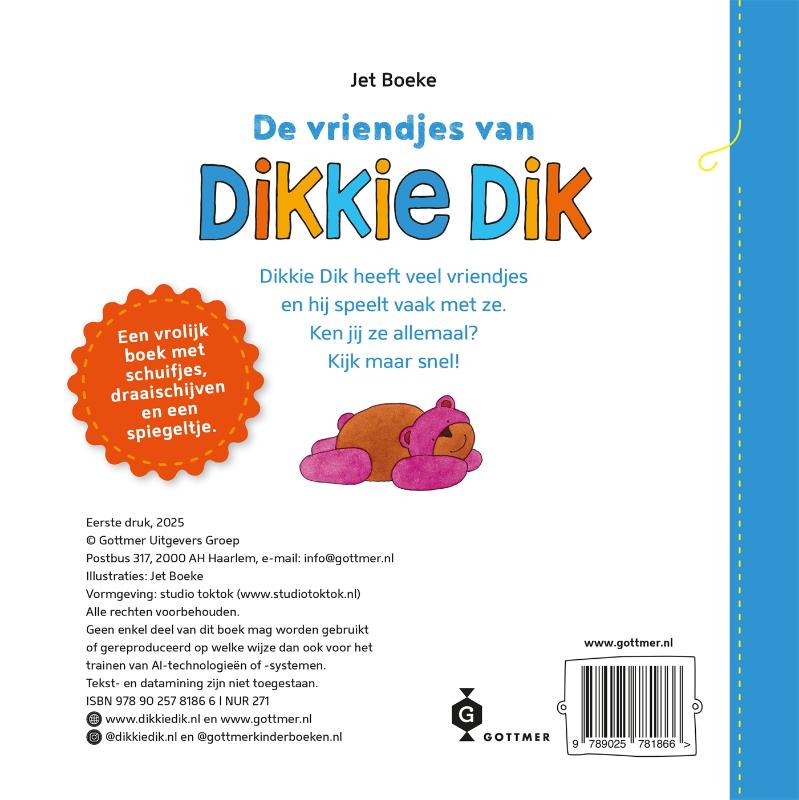 Achterkant van De vriendjes van Dikkie Dik