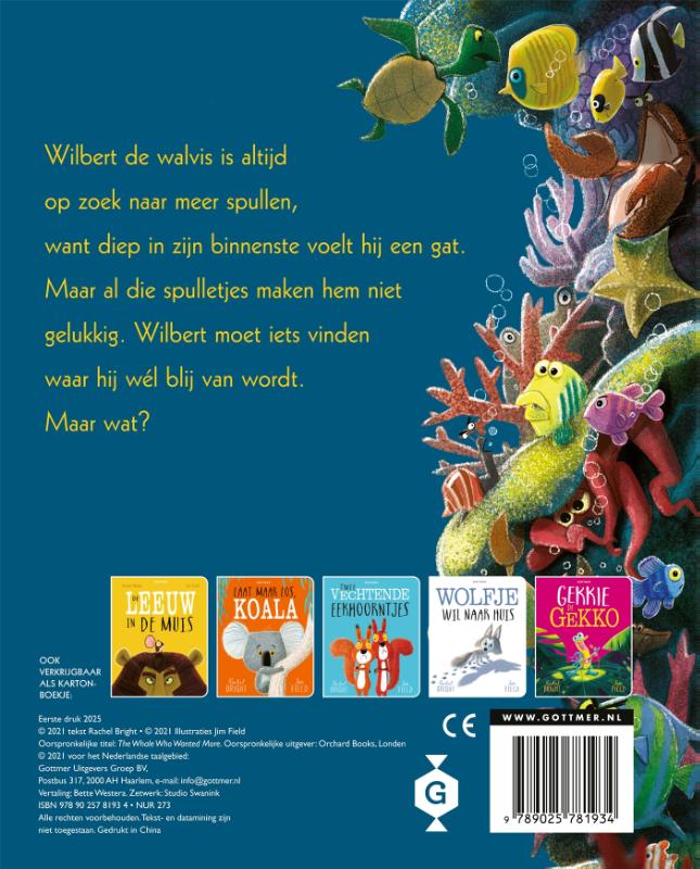 Achterkant van De walvis wilde meer