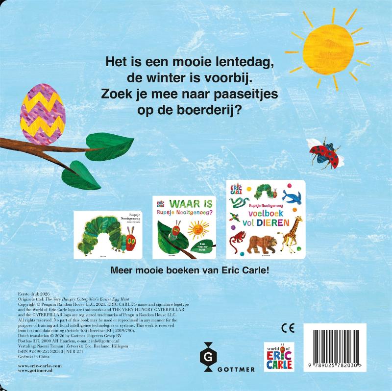 Achterkant van Vrolijk Pasen, Rupsje Nooitgenoeg