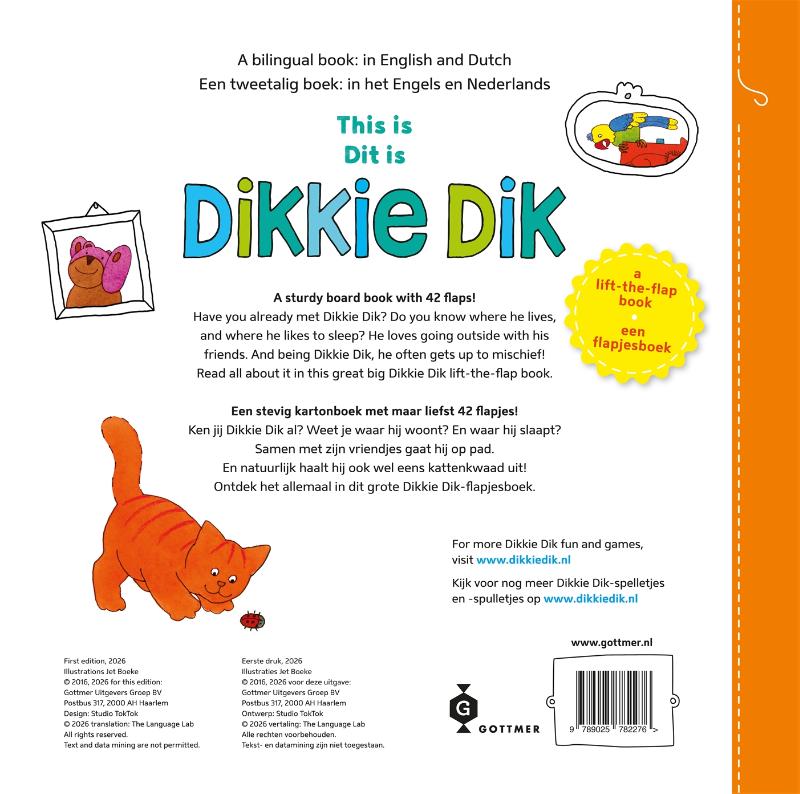 Achterkant van Dit is Dikkie Dik / This is Dikkie Dik