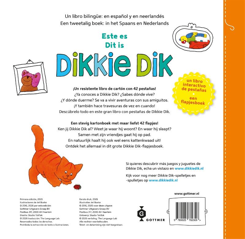 Achterkant van Dit is Dikkie Dik / Este es Dikkie Dik
