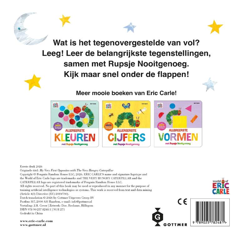 Achterkant van Allereerste tegenstellingen met Rupsje Nooitgenoeg