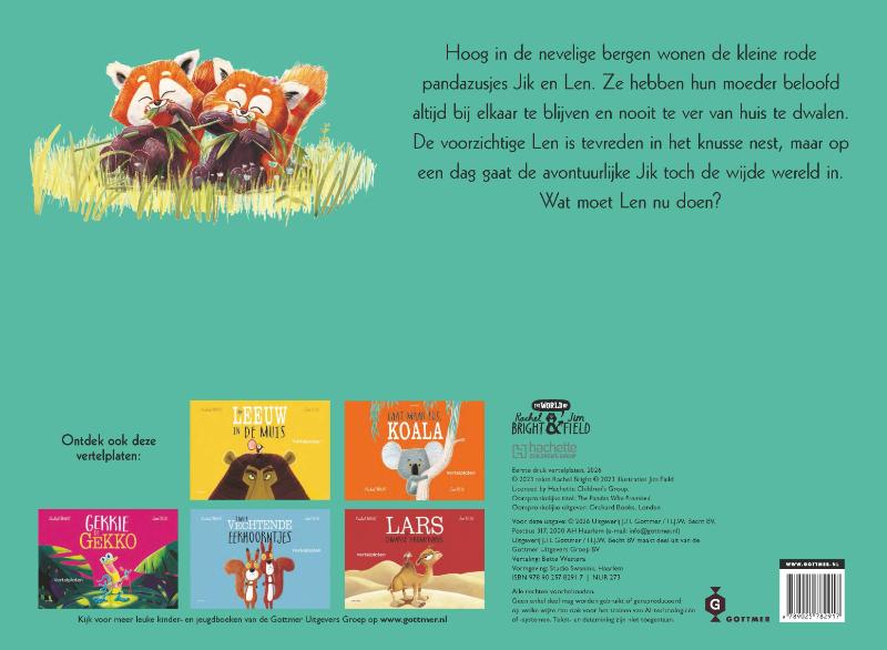 Achterkant van Vertelplaten Beloofd is beloofd, kleine panda's