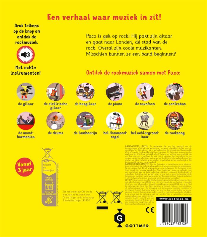 Achterkant van Paco is een rockster