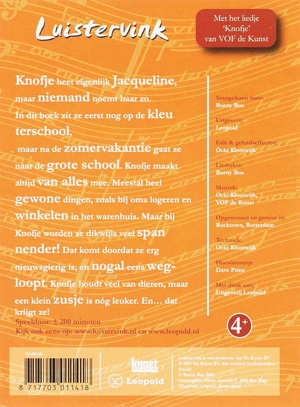 Achterkant van Knofje 2 CD's