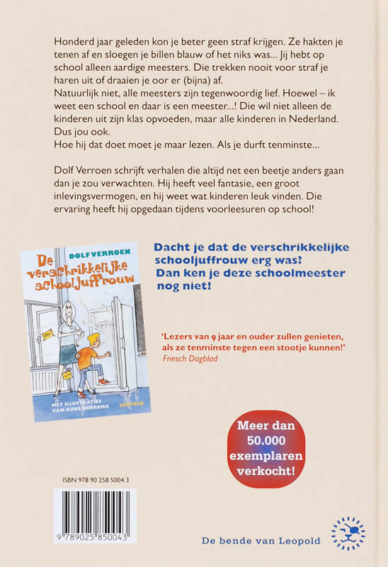 Achterkant van De verschrikkelijke schoolmeester