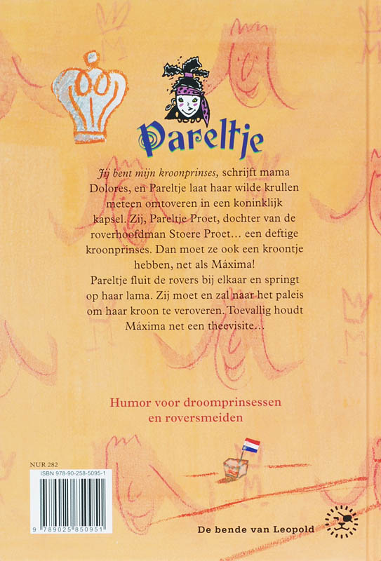 Achterkant van Pareltje de kroonprinses