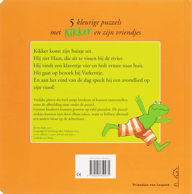 Achterkant van Puzzelen met Kikker en zijn vriendjes