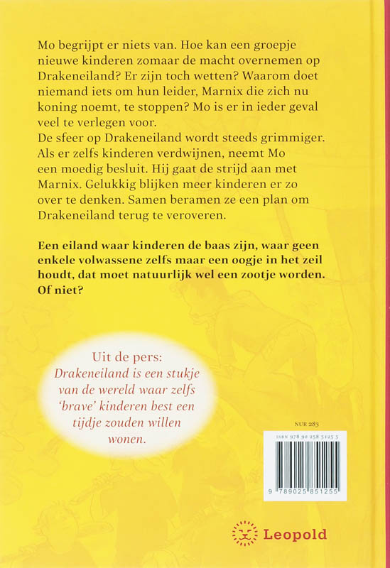 Achterkant van Strijd om Drakeneiland