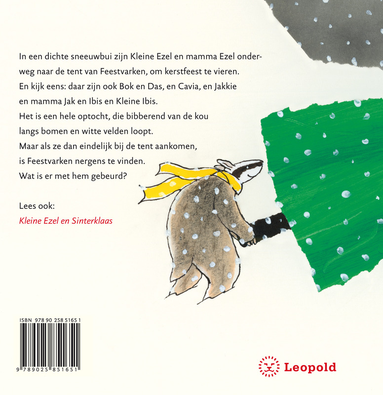 Achterkant van Kleine Ezel viert Kerstfeest