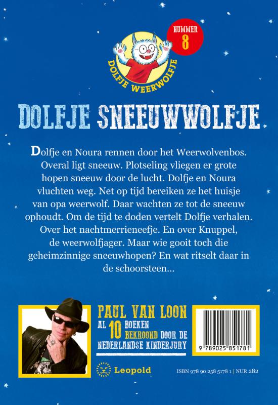 Achterkant van Dolfje Sneeuwwolfje