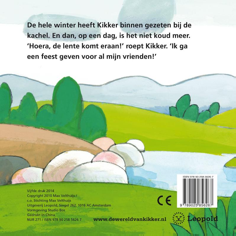 Achterkant van Kikker viert feest