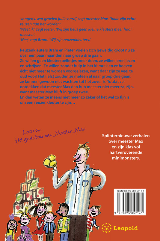Achterkant van Meester Max en de reuzenkleuters