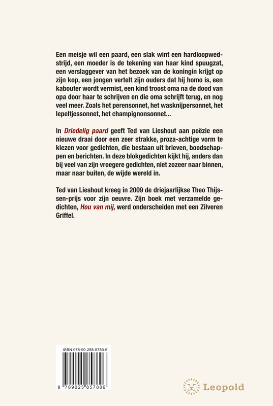 Achterkant van Driedelig paard