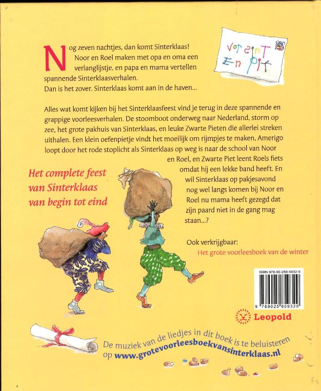 Achterkant van Het grote voorleesboek van Sinterklaas