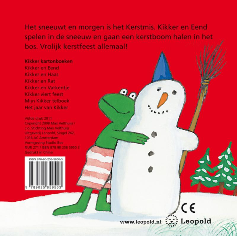 Achterkant van Kerstfeest met Kikker