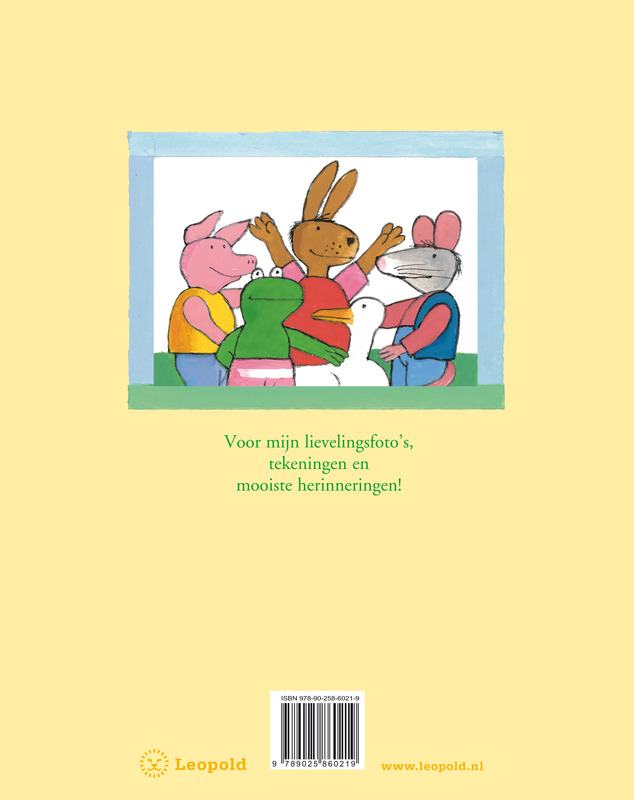 Achterkant van Mijn Kikker plak- en fotoboek