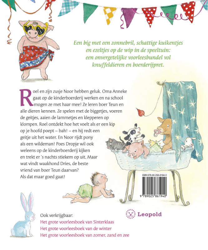 Achterkant van Grote voorleesboek van de kinderboerderij