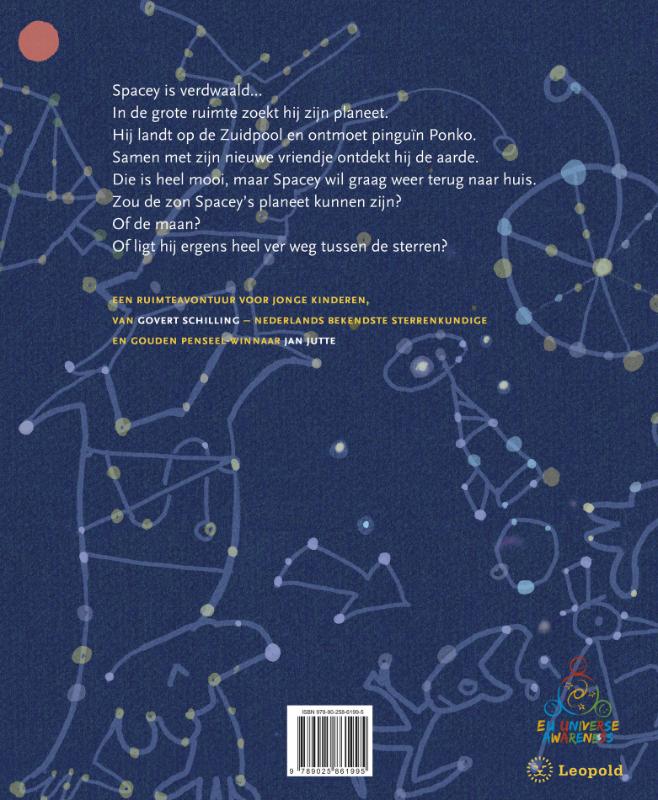 Achterkant van Spacey zoekt zijn planeet