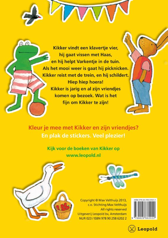 Achterkant van Mijn Kikker kleur + stickerboek
