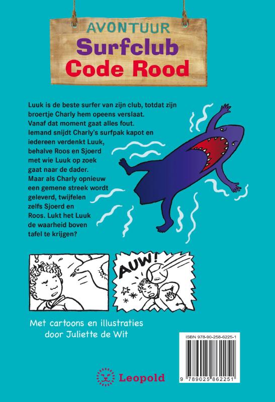 Achterkant van Surfclub code rood