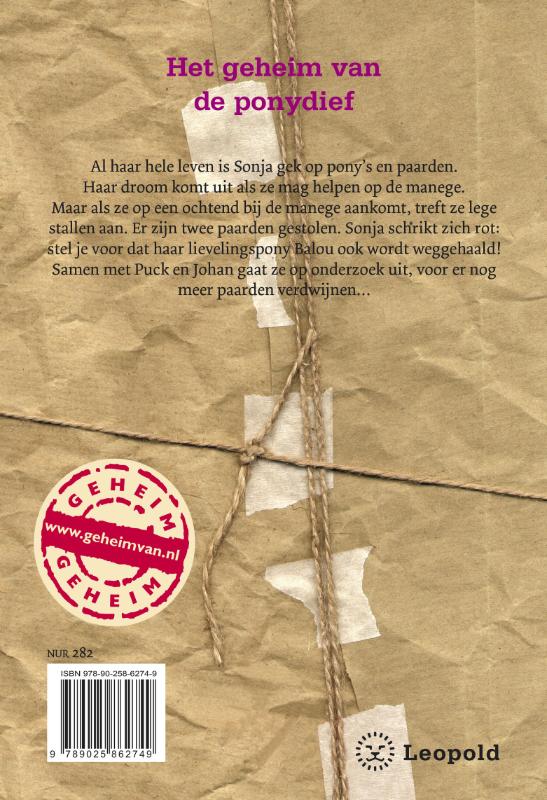 Achterkant van Het geheim van de ponydief