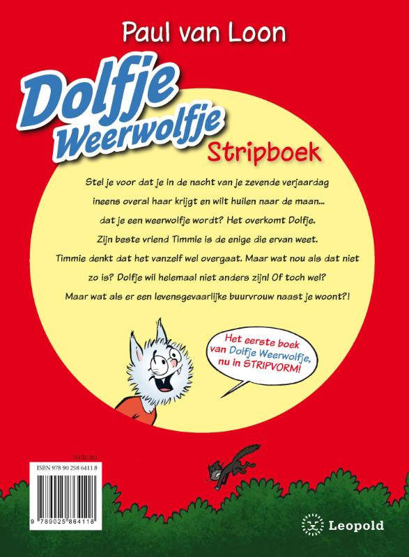 Achterkant van Dolfje Weerwolfje stripboek