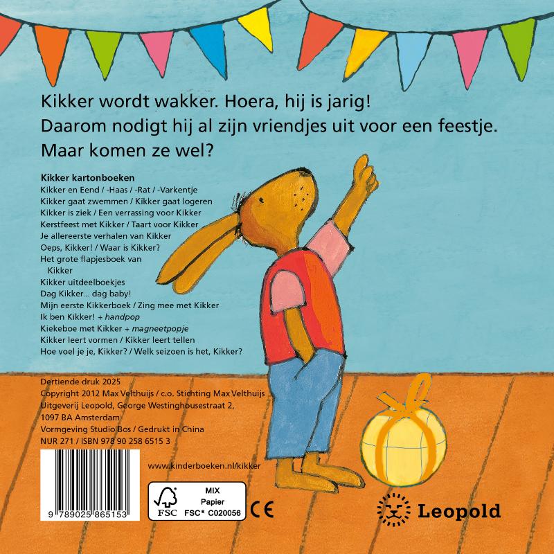 Achterkant van Kikker is jarig