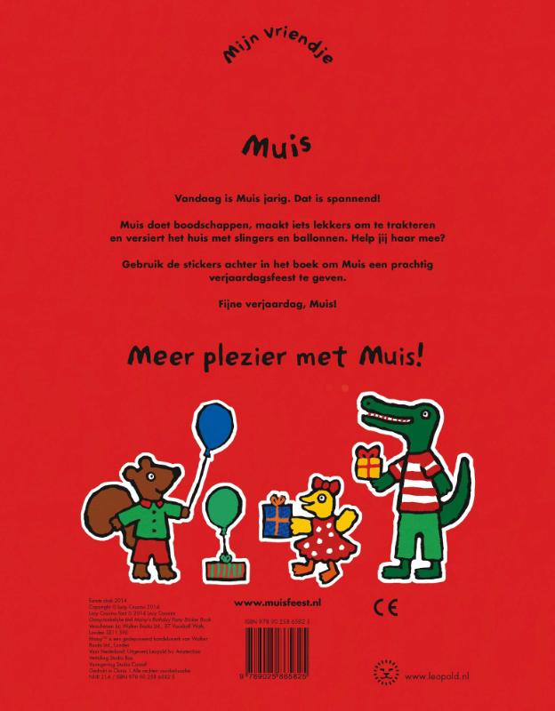 Achterkant van Hoera voor muis! stickerboek