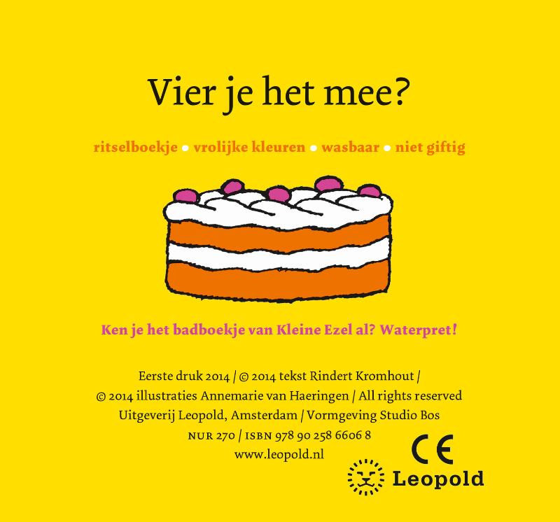 Achterkant van Kleine ezel ritselfeest