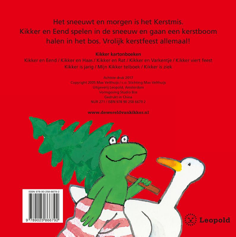 Achterkant van Kerstfeest met Kikker