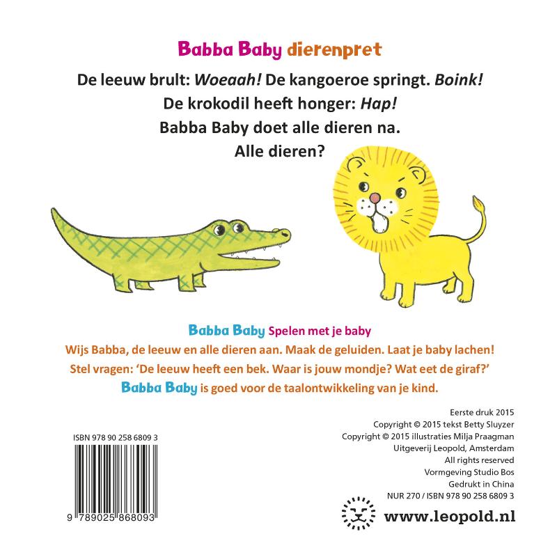 Achterkant van Babba Baby dierenpret