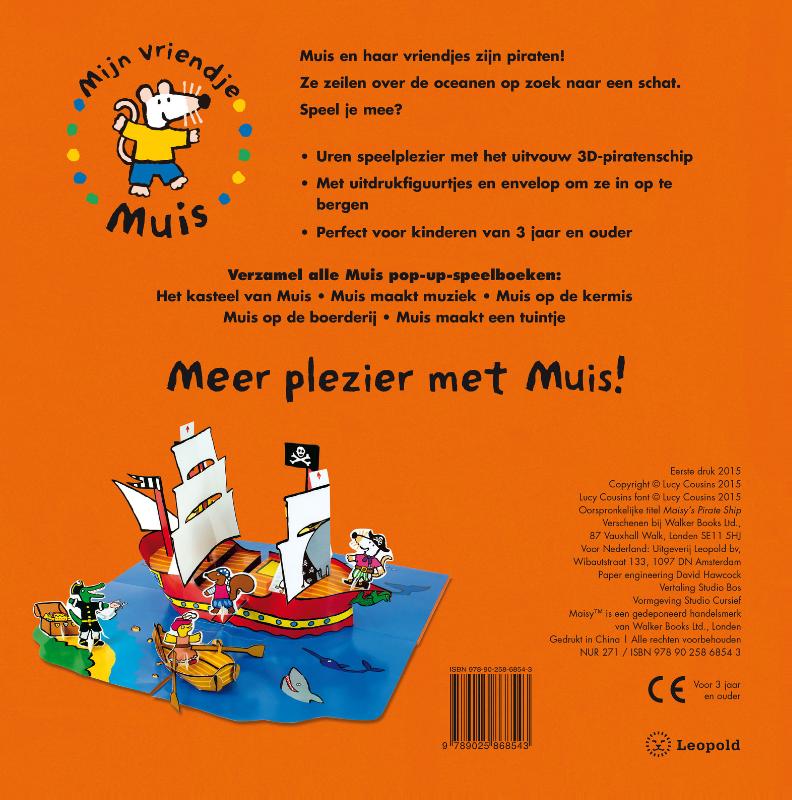 Achterkant van Het piratenschip van Muis