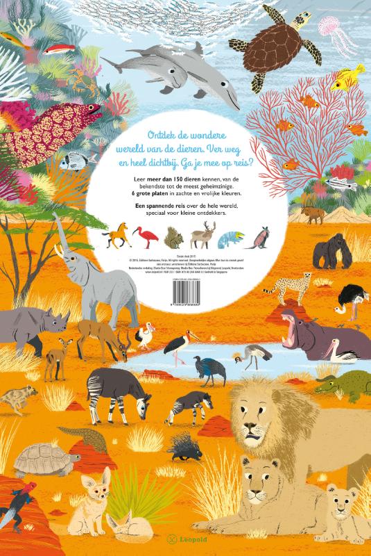 Achterkant van Mijn grote reis om de wereld DIEREN