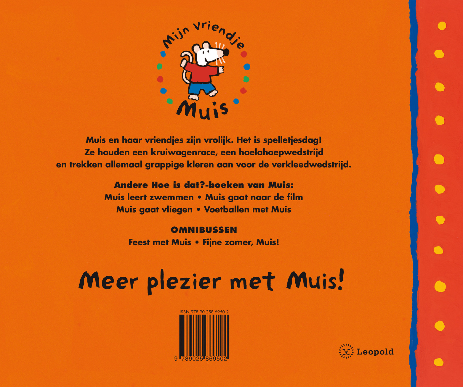 Achterkant van Spelletjesdag met Muis