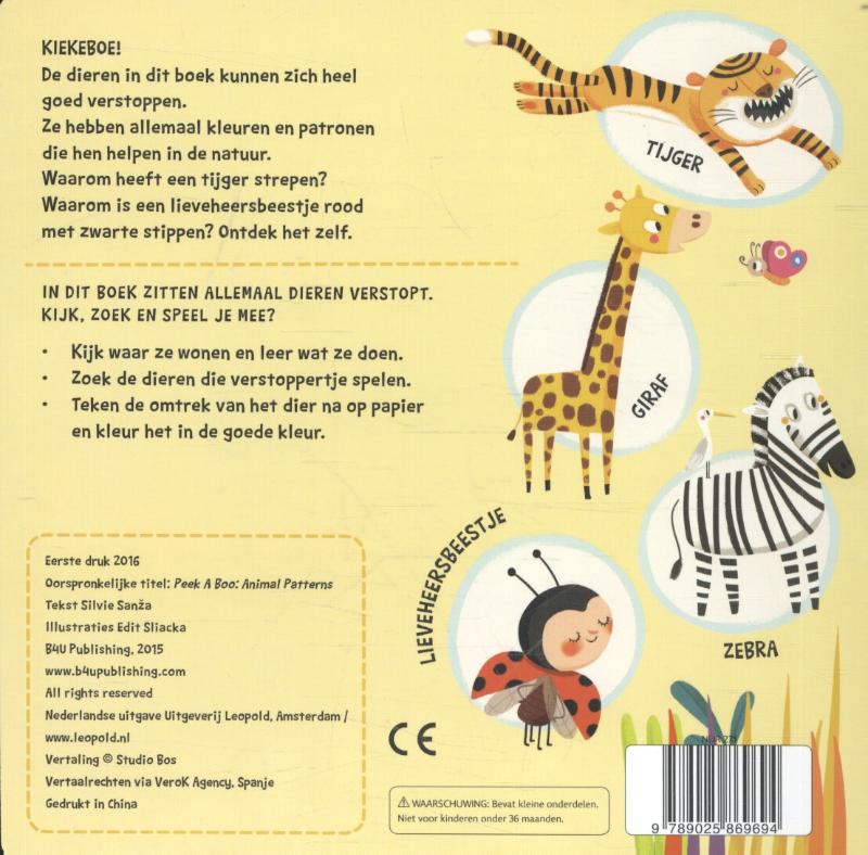 Achterkant van Dieren strepen en stippen