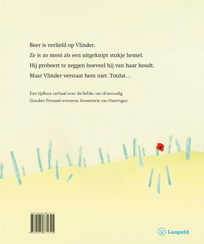 Achterkant van Beer is op Vlinder