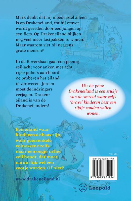 Achterkant van Avontuur op Drakeneiland