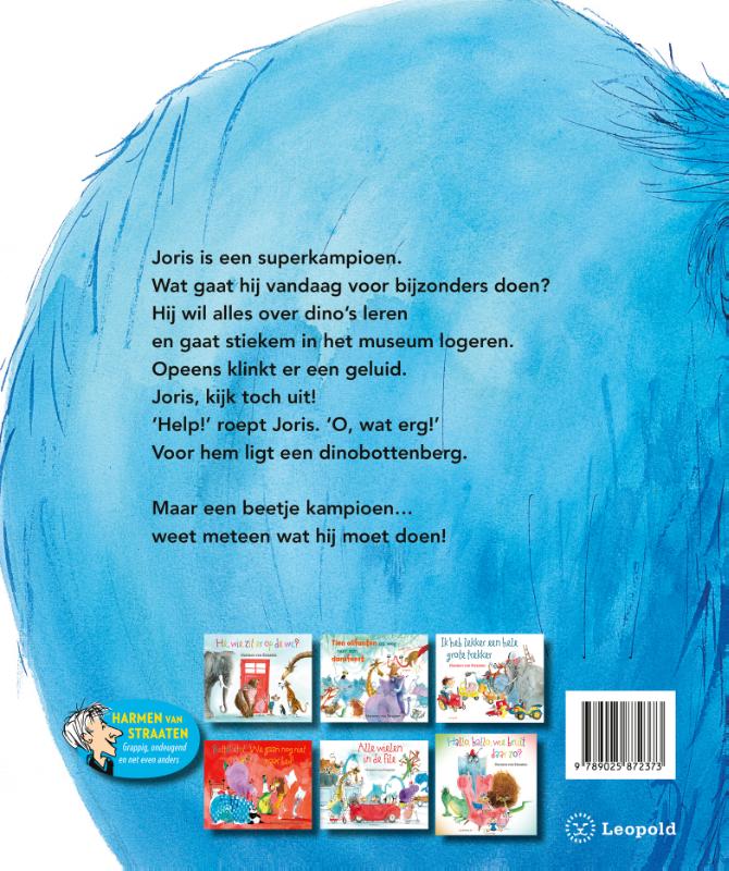 Achterkant van Joris puzzelt een dino