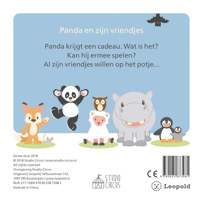 Achterkant van Panda op het potje