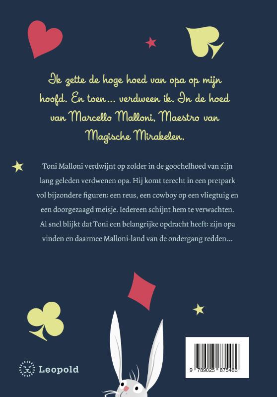 Achterkant van De geheimzinnige verdwijning van Toni Malloni