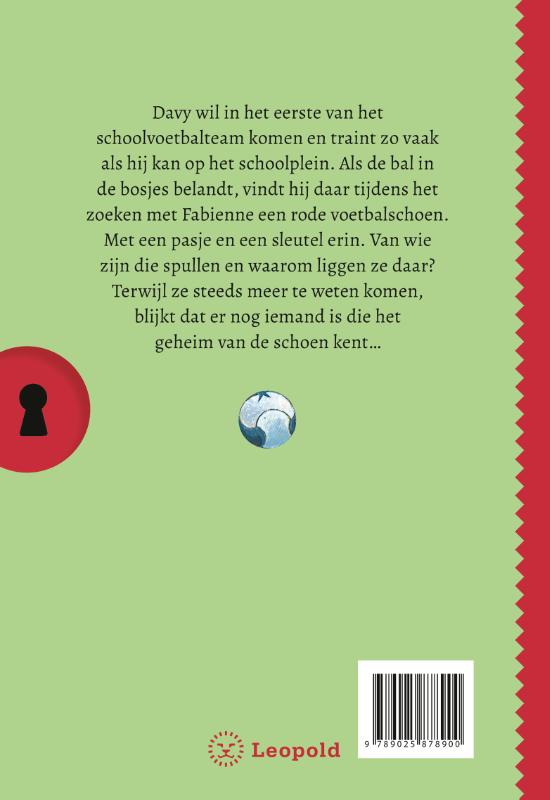 Achterkant van Het geheim van de rode voetbalschoen
